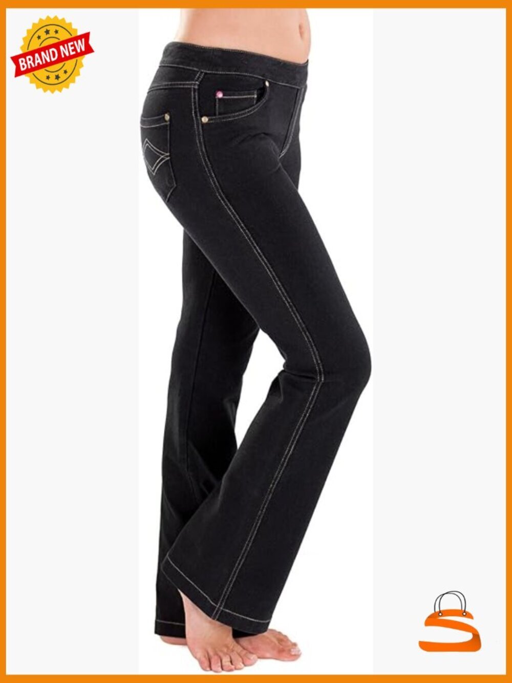 Soft Stretch Drawstring Bootcut Jeans - Comfort Fit Women's Denim